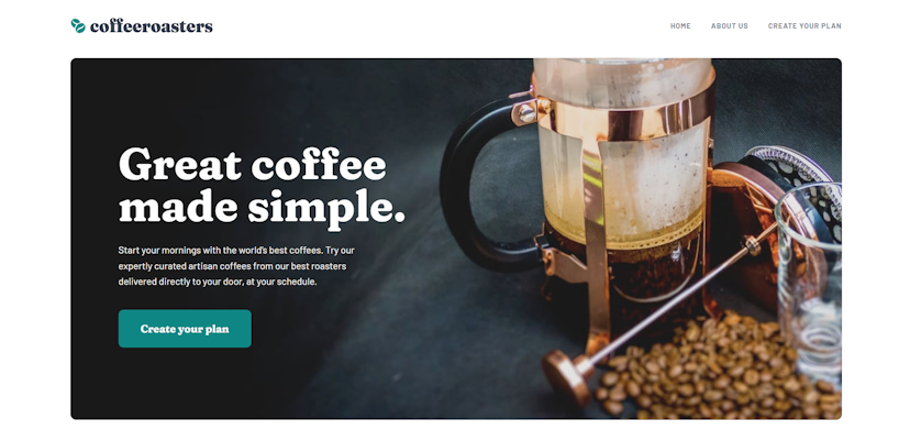 Image of the coffeeroasters website