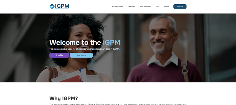 Image of the IGPM website